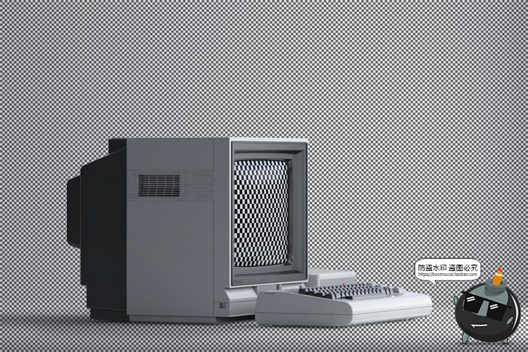 图片[2]-3D复古老物件旧电脑古董大头机CRT显示器屏幕展示样机PSD模板素材-设计猿