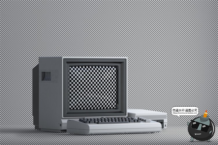 图片[4]-3D复古老物件旧电脑古董大头机CRT显示器屏幕展示样机PSD模板素材-设计猿