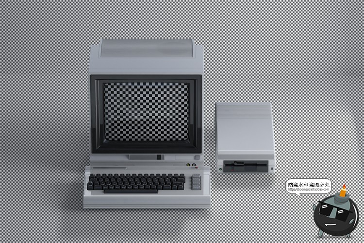 图片[15]-3D复古老物件旧电脑古董大头机CRT显示器屏幕展示样机PSD模板素材-设计猿