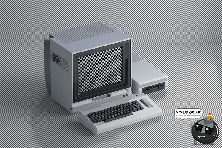 图片[18]-3D复古老物件旧电脑古董大头机CRT显示器屏幕展示样机PSD模板素材-设计猿