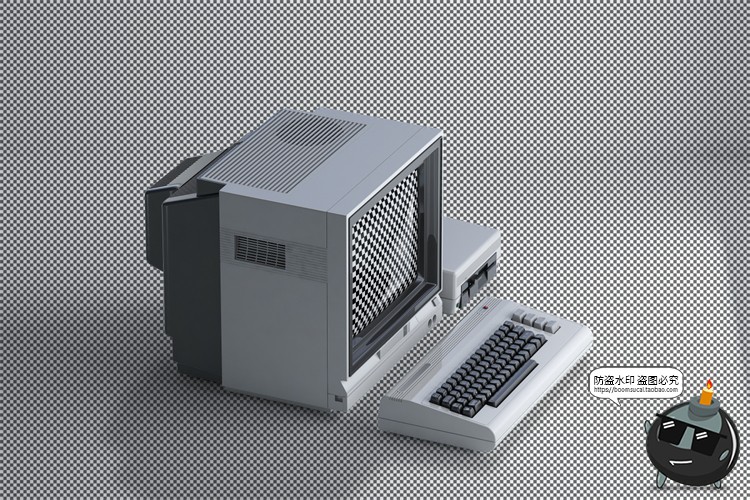 图片[19]-3D复古老物件旧电脑古董大头机CRT显示器屏幕展示样机PSD模板素材-设计猿