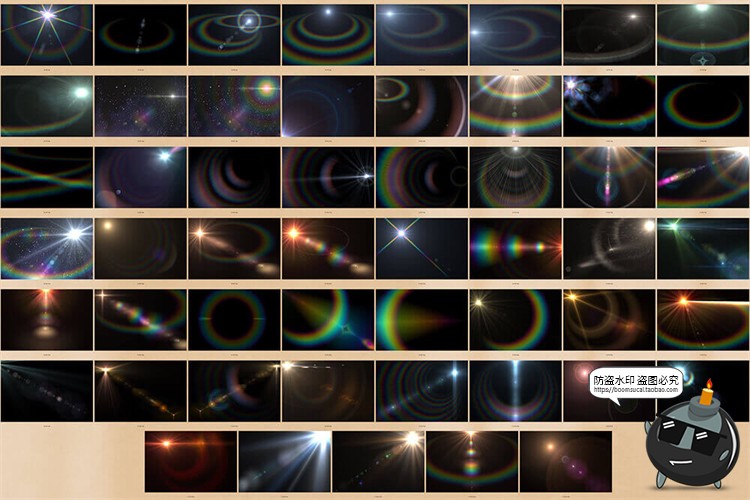 图片[2]-太阳光晕光波光圈照片叠加效果JPG黑底后期合成特效图片背景素材-设计猿