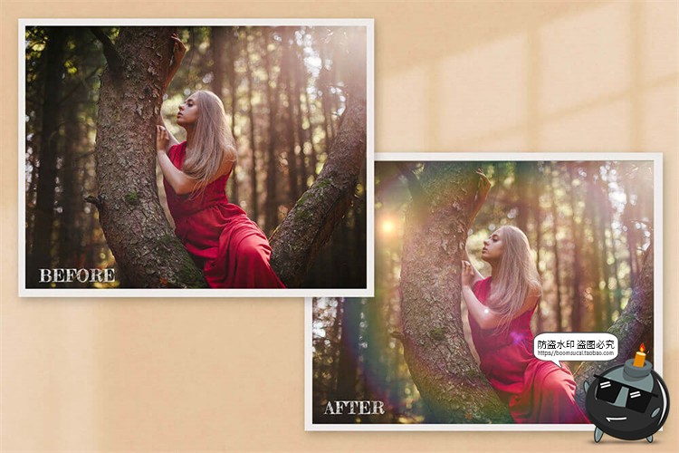 图片[3]-太阳光晕光波光圈照片叠加效果JPG黑底后期合成特效图片背景素材-设计猿