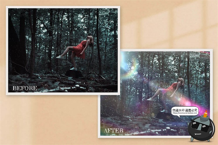 图片[4]-太阳光晕光波光圈照片叠加效果JPG黑底后期合成特效图片背景素材-设计猿