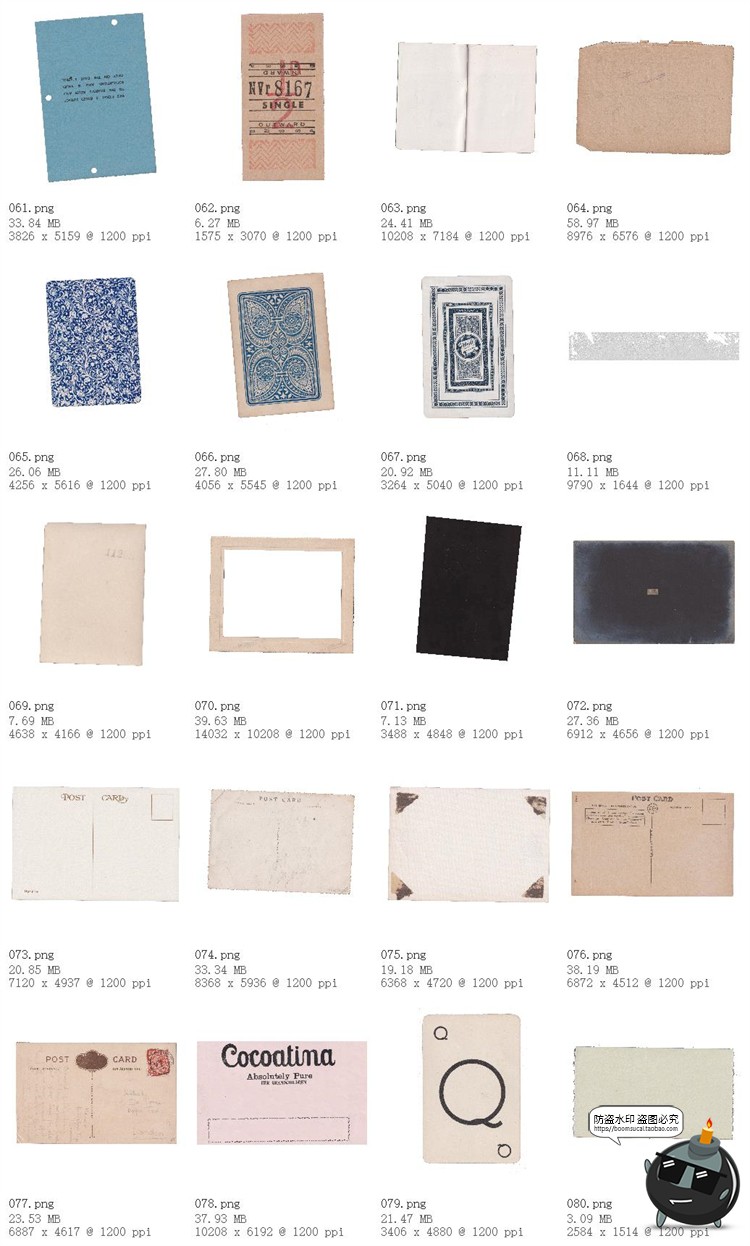 图片[5]-复古19世纪欧美元素老旧纸张标签贴纸拼贴剪切画PNG免抠图片素材-设计猿