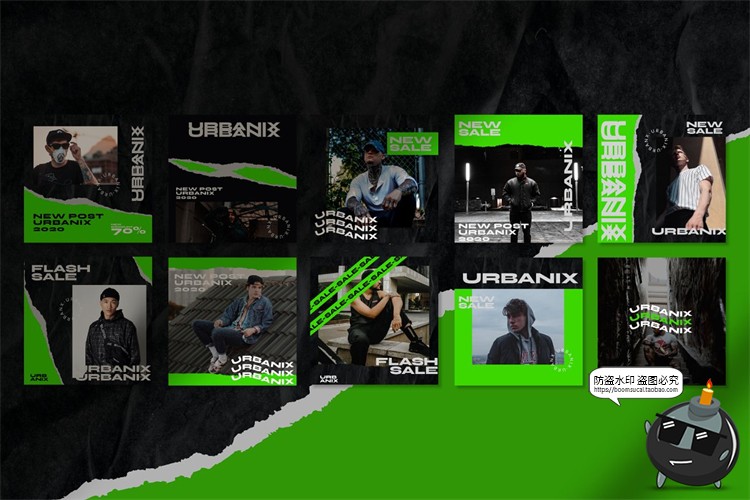 图片[4]-潮流现代提示安全线禁止线撕纸竖屏错版文字排版PSD模板PS素材-设计猿