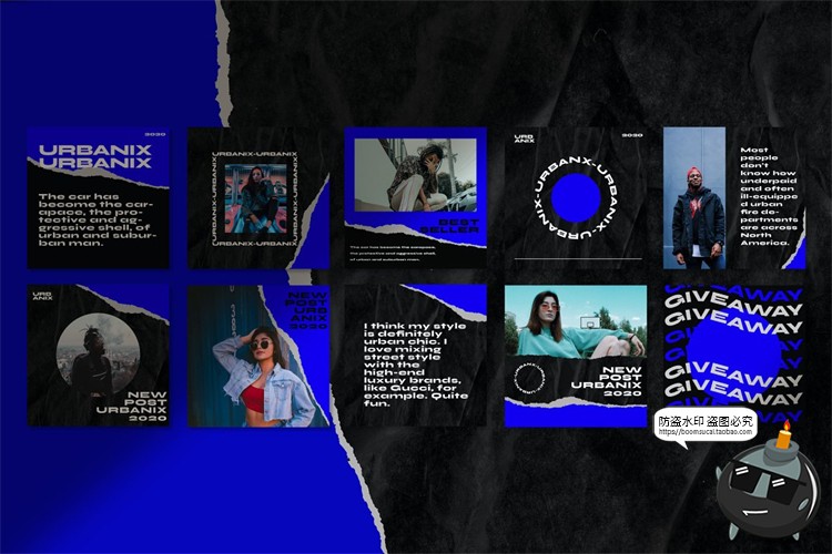 图片[6]-潮流现代提示安全线禁止线撕纸竖屏错版文字排版PSD模板PS素材-设计猿