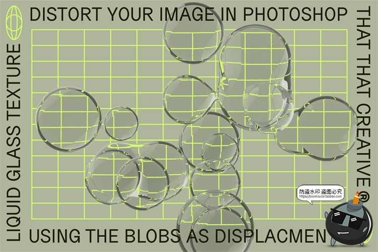 图片[4]-潮流酸性艺术迷幻质感液体玻璃水泡透明水滴后期合成PNG免抠素材-设计猿