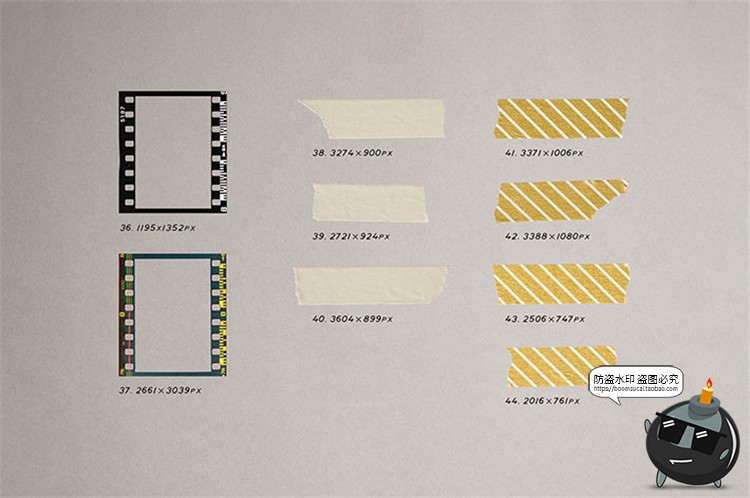 图片[12]-复古电影胶卷专题边框胶片质感PNG免抠后期合成装饰元素PS素材-设计猿