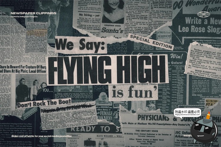 图片[4]-复古做旧撕裂折痕破碎欧美老报纸裁剪碎片拼贴剪切画PNG免抠素材-设计猿