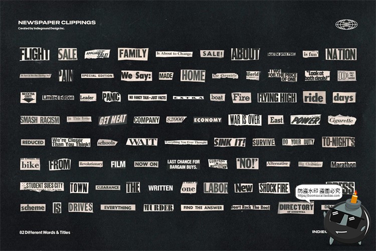 图片[5]-复古做旧撕裂折痕破碎欧美老报纸裁剪碎片拼贴剪切画PNG免抠素材-设计猿