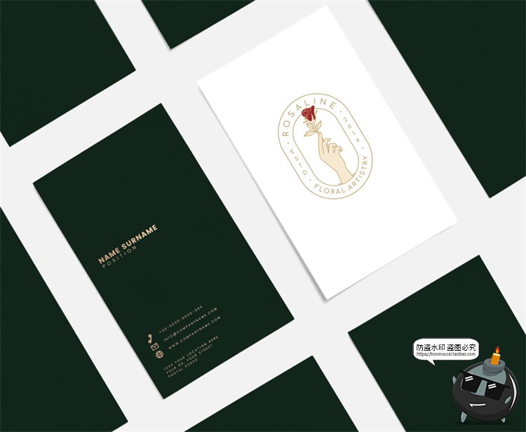 图片[13]-花店鲜花礼物浪漫植物品牌周边VI提案智能贴图样机PSD模板PS素材-设计猿