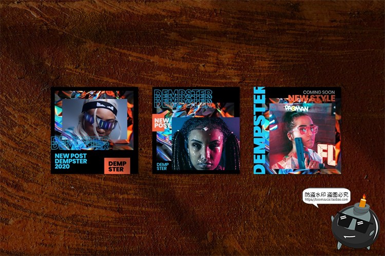 图片[3]-潮流全息抽象锡箔纸错版游戏风竖屏文字图文排版PSD模板PS素材-设计猿