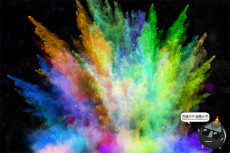 图片[2]-彩色粉末颗粒物沙子粉尘烟雾喷溅飞洒创意JPG图片后期合成素材-设计猿