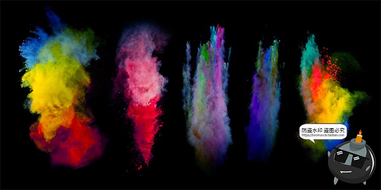 图片[3]-彩色粉末颗粒物沙子粉尘烟雾喷溅飞洒创意JPG图片后期合成素材-设计猿