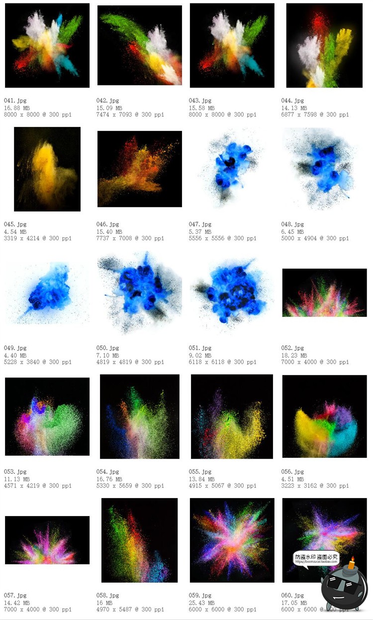 图片[8]-彩色粉末颗粒物沙子粉尘烟雾喷溅飞洒创意JPG图片后期合成素材-设计猿