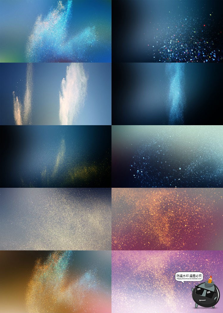 图片[2]-砂砾飘洒闪光金色彩色沙粒飞沙喷溅颗粒沙子JPG黑底后期合成素材-设计猿