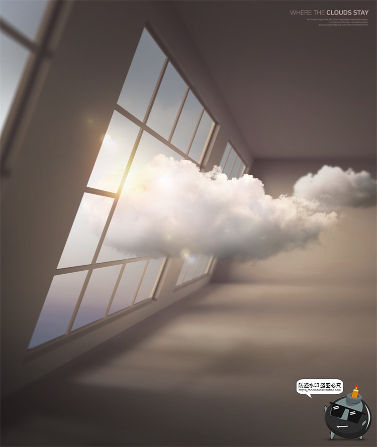 图片[4]-创意艺术云朵云层合成广告主视觉海报平面PSD模板源文件PS素材-设计猿