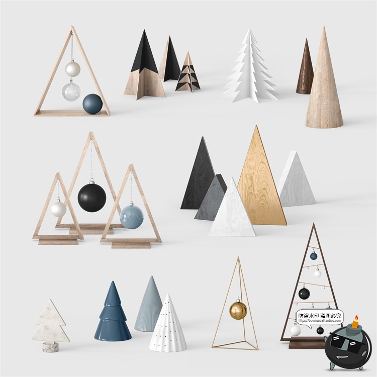 图片[3]-圣诞节新年文创礼品装饰桌面场景摆件礼物节日元素PSD模板PS素材-设计猿