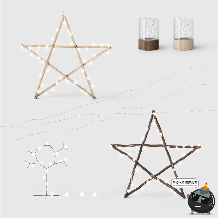 图片[4]-圣诞节新年文创礼品装饰桌面场景摆件礼物节日元素PSD模板PS素材-设计猿