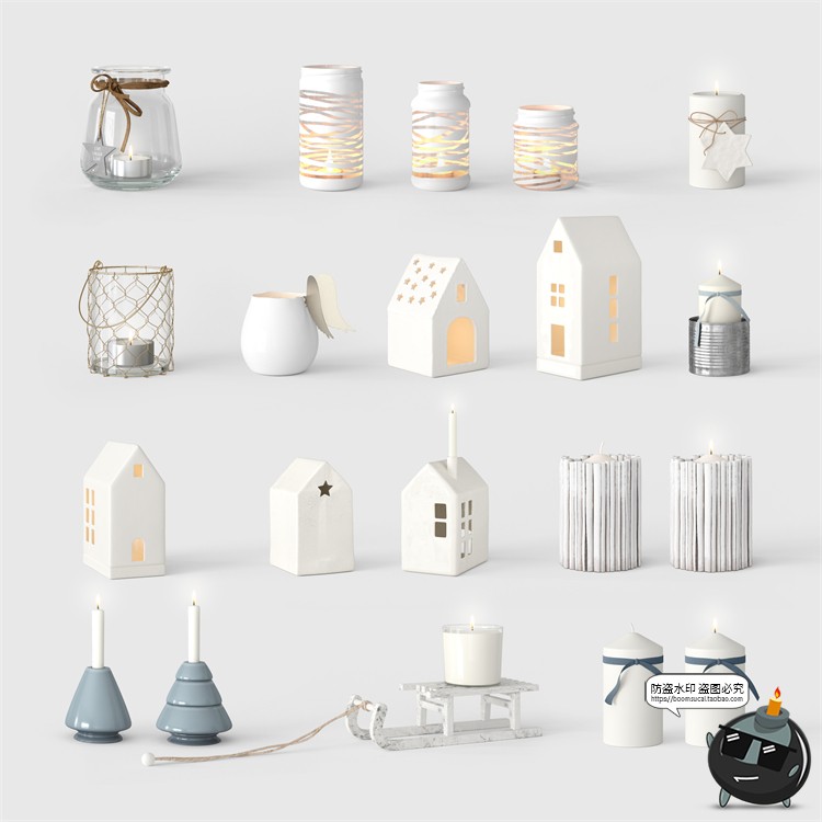 图片[6]-圣诞节新年文创礼品装饰桌面场景摆件礼物节日元素PSD模板PS素材-设计猿