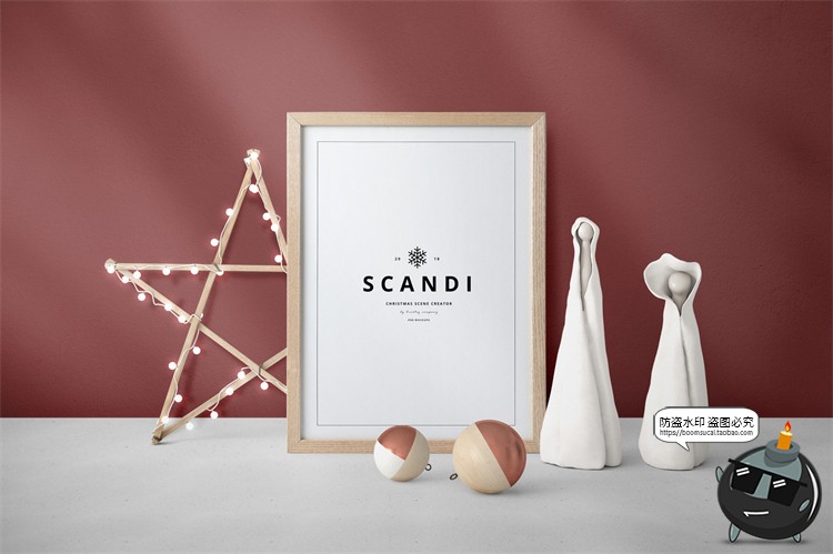 图片[11]-圣诞节新年文创礼品装饰桌面场景摆件礼物节日元素PSD模板PS素材-设计猿