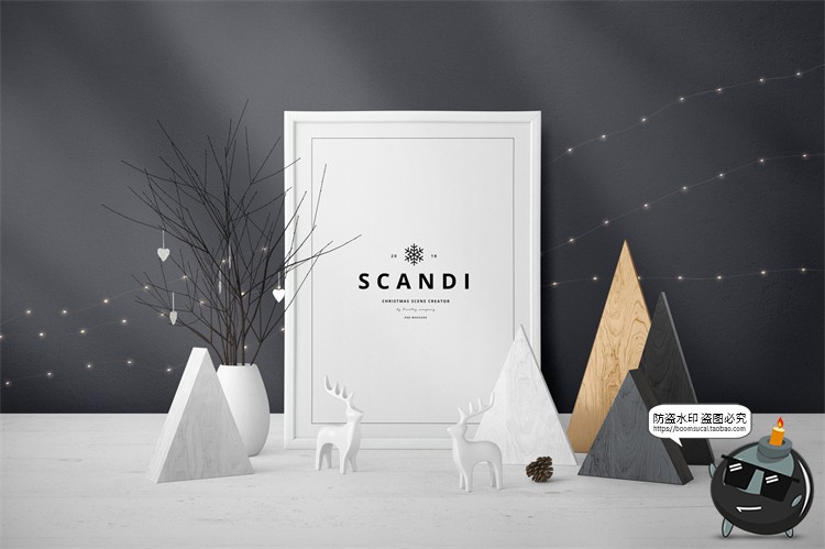 图片[13]-圣诞节新年文创礼品装饰桌面场景摆件礼物节日元素PSD模板PS素材-设计猿