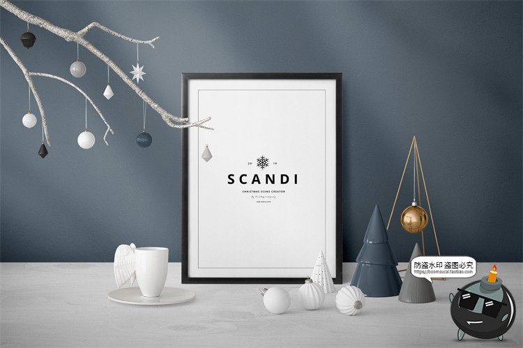 图片[21]-圣诞节新年文创礼品装饰桌面场景摆件礼物节日元素PSD模板PS素材-设计猿