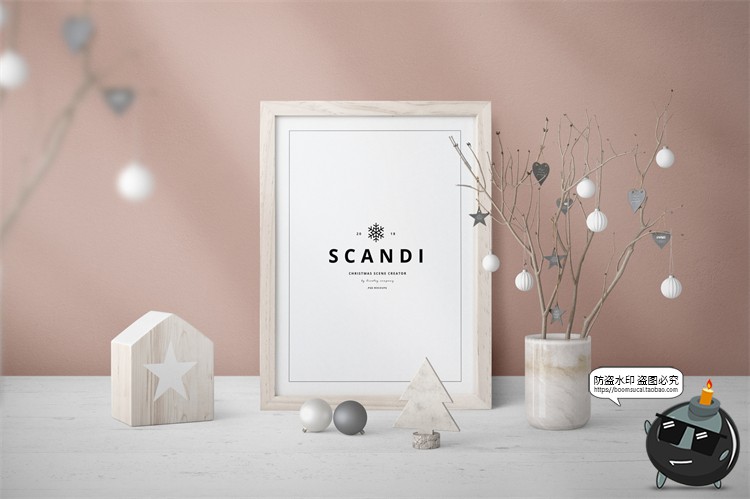 图片[25]-圣诞节新年文创礼品装饰桌面场景摆件礼物节日元素PSD模板PS素材-设计猿