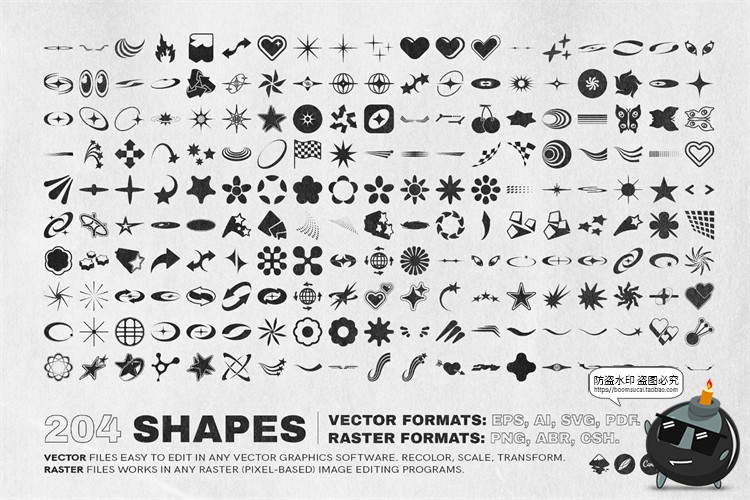图片[2]-潮流复古酸性Y2K机能抽象赛博朋克logo图标几何图形AI矢量素材-设计猿