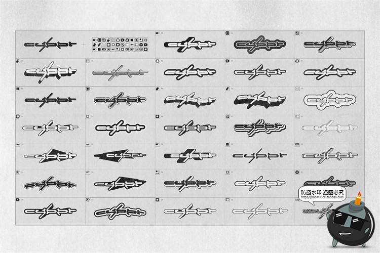 图片[4]-潮流复古酸性Y2K机能抽象赛博朋克logo图标几何图形AI矢量素材-设计猿