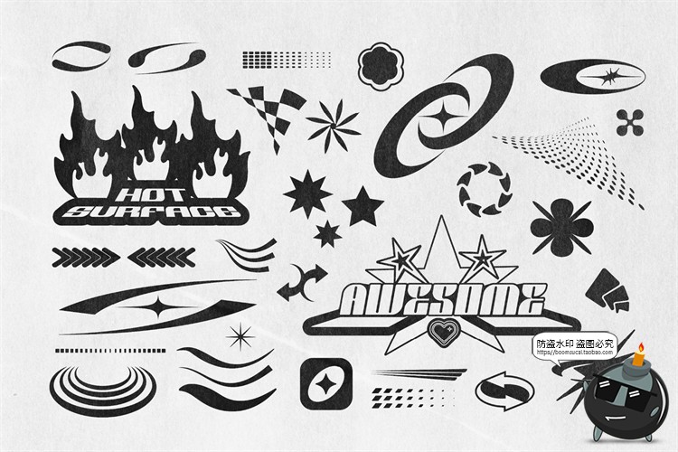 图片[10]-潮流复古酸性Y2K机能抽象赛博朋克logo图标几何图形AI矢量素材-设计猿