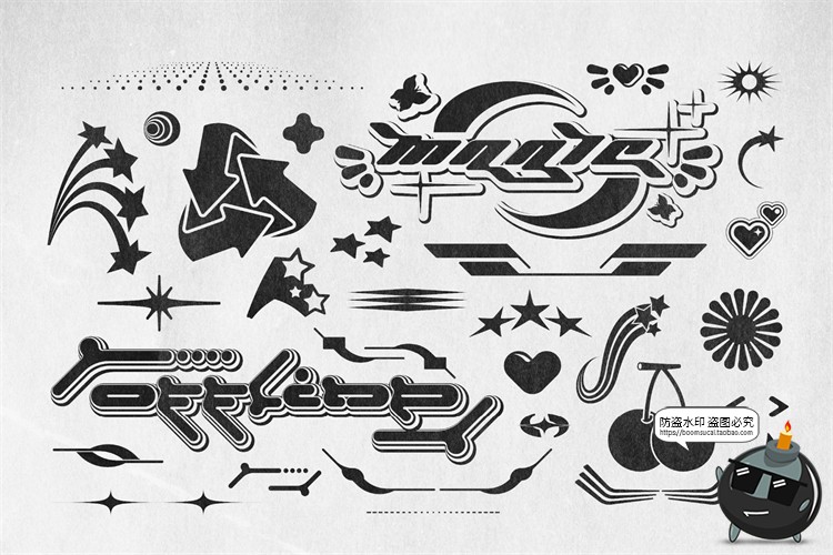 图片[12]-潮流复古酸性Y2K机能抽象赛博朋克logo图标几何图形AI矢量素材-设计猿