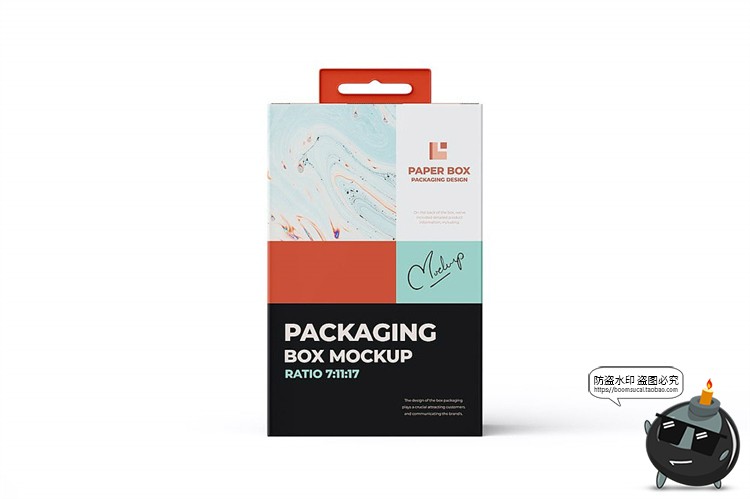 图片[4]-悬挂式纸盒电子3C设备纸板盒纸箱模型贴图包装样机PSD模板PS素材-设计猿