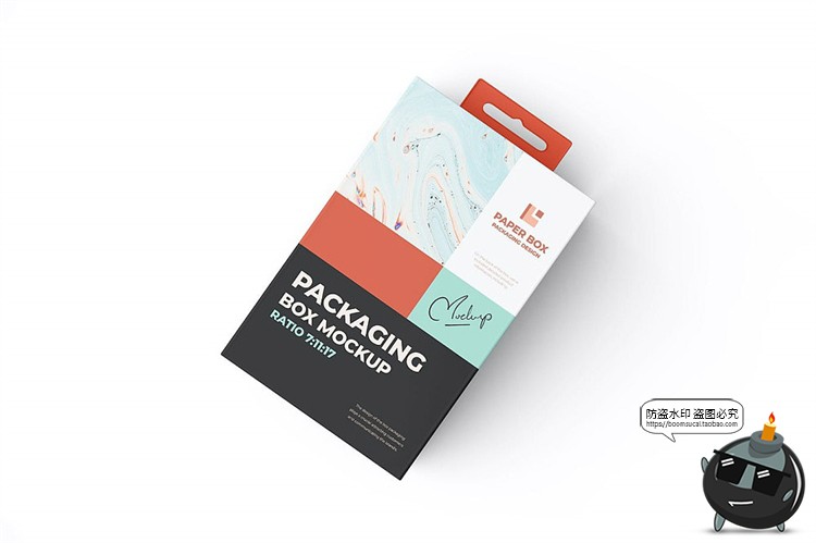 图片[6]-悬挂式纸盒电子3C设备纸板盒纸箱模型贴图包装样机PSD模板PS素材-设计猿