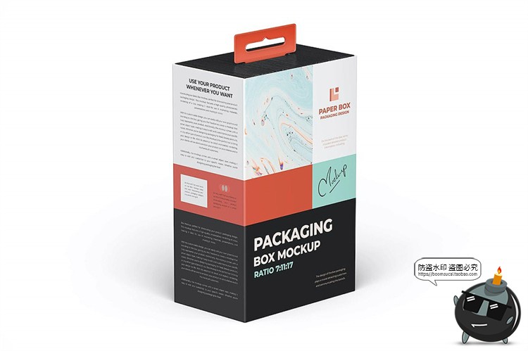 图片[12]-悬挂式纸盒电子3C设备纸板盒纸箱模型贴图包装样机PSD模板PS素材-设计猿