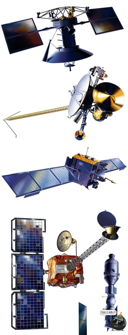 图片[2]-科幻风格卫星飞船太空星空宇宙UFO战舰信号空间站PNG免抠PS素材-设计猿