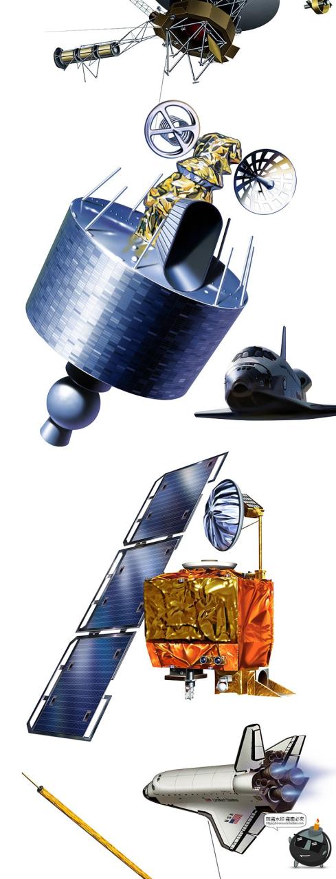 图片[4]-科幻风格卫星飞船太空星空宇宙UFO战舰信号空间站PNG免抠PS素材-设计猿