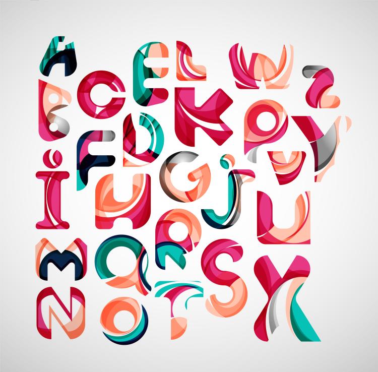 图片[4]-彩色撞色风格英文字母抽象创意卡通个性图案AI矢量素材设计素材-设计猿