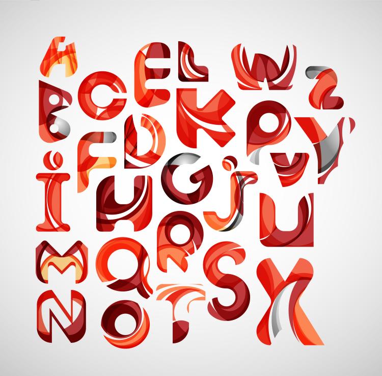 图片[5]-彩色撞色风格英文字母抽象创意卡通个性图案AI矢量素材设计素材-设计猿