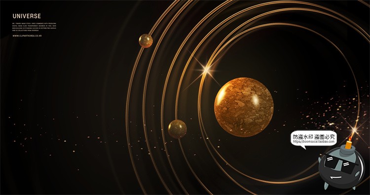 图片[1]-未来科幻宇宙星球银河系天体行星主视觉创意海报PSD模板分层素材-设计猿