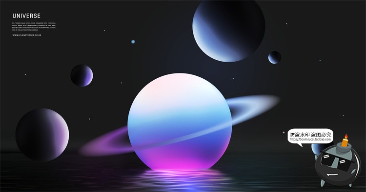 图片[2]-未来科幻宇宙星球银河系天体行星主视觉创意海报PSD模板分层素材-设计猿