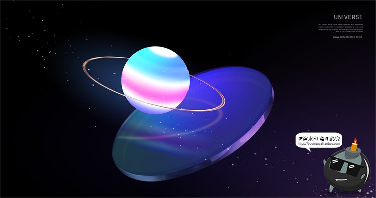 图片[5]-未来科幻宇宙星球银河系天体行星主视觉创意海报PSD模板分层素材-设计猿