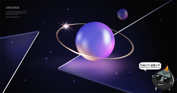 图片[6]-未来科幻宇宙星球银河系天体行星主视觉创意海报PSD模板分层素材-设计猿