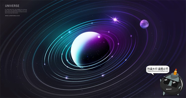 图片[11]-未来科幻宇宙星球银河系天体行星主视觉创意海报PSD模板分层素材-设计猿