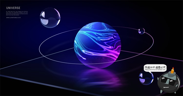 图片[17]-未来科幻宇宙星球银河系天体行星主视觉创意海报PSD模板分层素材-设计猿