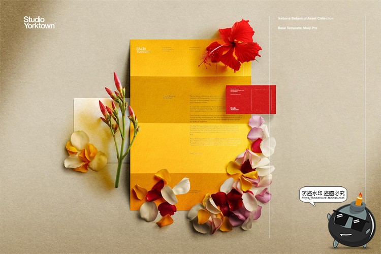 图片[10]-艺术鲜花花卉花瓣玫瑰树叶装饰元素插画PSD分层源文件模板PS素材-设计猿