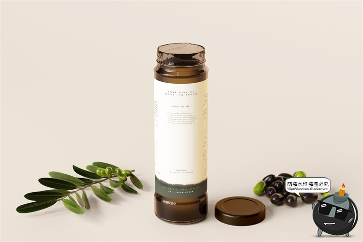 图片[3]-棕榈橄榄油品牌LOGO提案样机玻璃金属罐食物油精华PSD模板PS素材-设计猿