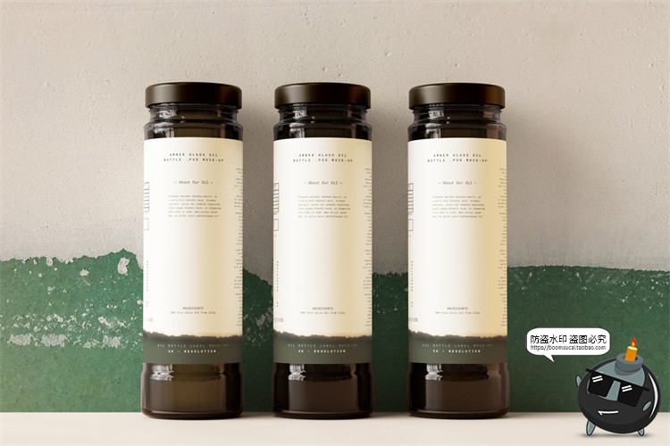 图片[5]-棕榈橄榄油品牌LOGO提案样机玻璃金属罐食物油精华PSD模板PS素材-设计猿