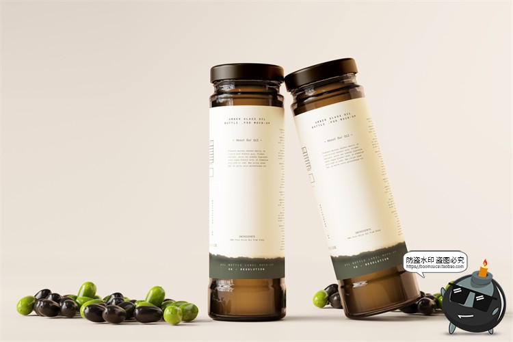图片[7]-棕榈橄榄油品牌LOGO提案样机玻璃金属罐食物油精华PSD模板PS素材-设计猿